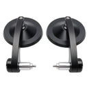 Pair Motorcycle Round 7/8" CNC Bar End Rearview Side Mirrors Bobber Cafe Racer