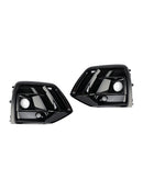 Black Front Fog Lamp Grille Grill Cover Fit Audi Q5 SQ5 S-Line 2021-2025