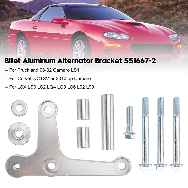 Billet Aluminum Alternator Bracket 551667-2 For 1998-2002 Camaro LS1 LSX LS3
