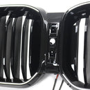 Double Slat Glossy Black Bumper Kidney Grille Fit BMW X3 G01 X4 G02 2022-2025