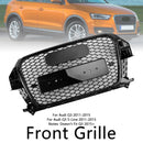 RSQ3 Style Gloss Black Front Honeycomb Mesh Grille Fit Audi Q3 2011-2015