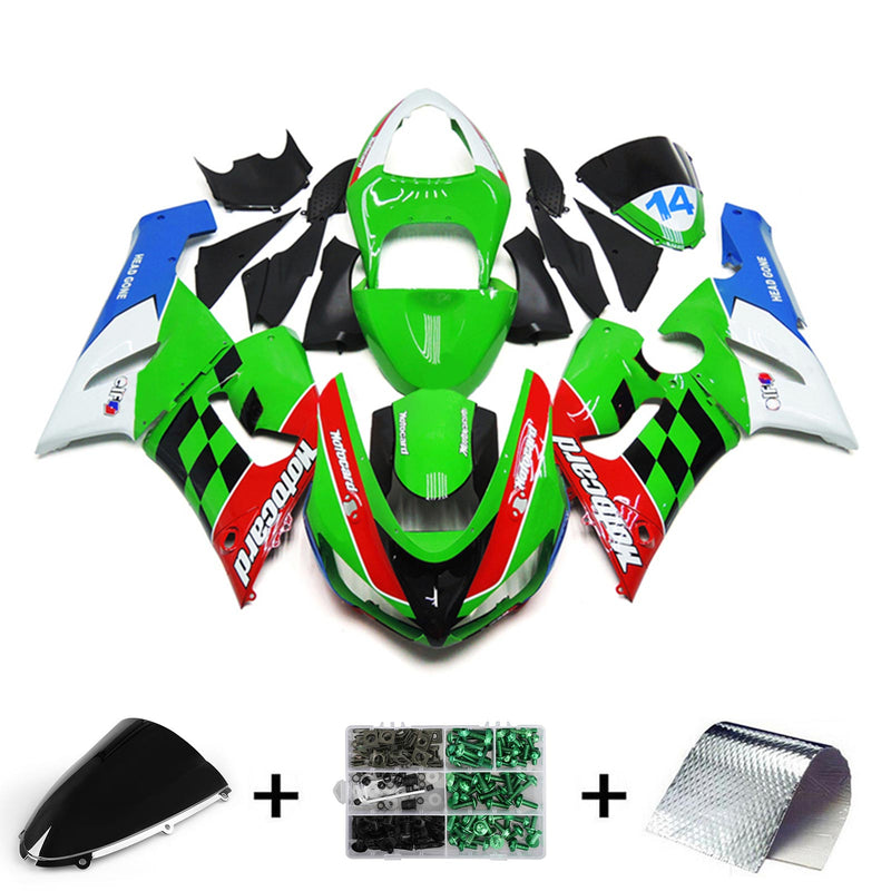 Amotopart Kawasaki ZX6R 636 2005-2006 Fairing Kit Bodywork Plastic ABS