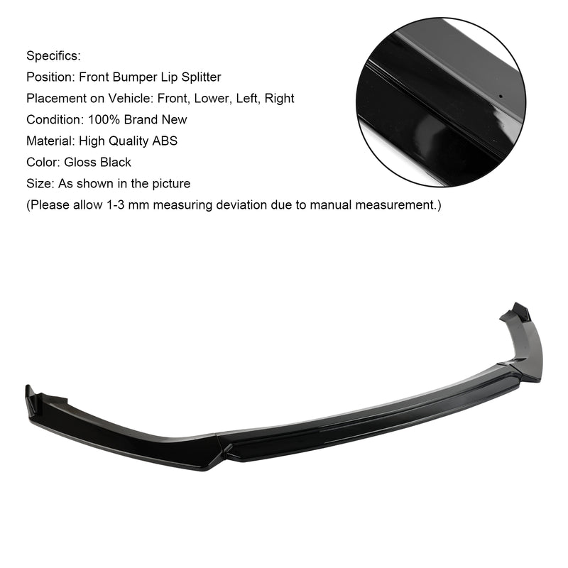 Gloss Black Front Spoiler Lip Performance fit Seat Leon 5F 2012-2020