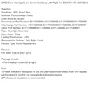 2PCS Clear Headlight Lens Cover Headlamp Left+Right For BMW X5 E70 2007-2013