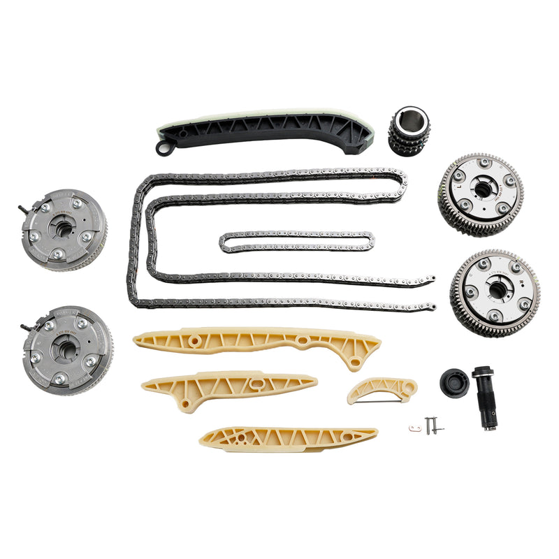 2010-2011 Mercedes ML350 R350 4Matic / 2011 Mercedes E350 (4Matic Base) Timing Chain Kit + 4× Camshaft Adjusters