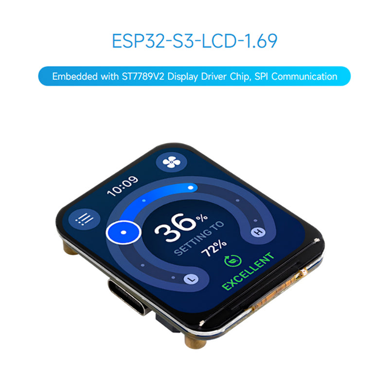 ESP32-S3 1.69-inch Touch Screen Development Board WIFI Bluetooth 262K Color LCD