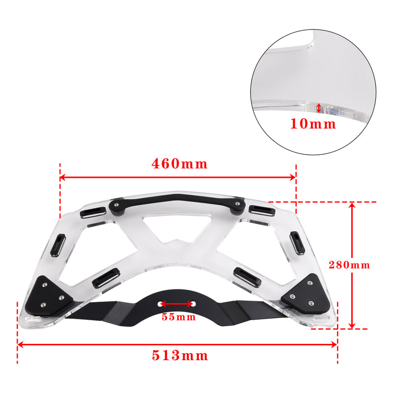 UPPER PLATE REAR RACK PLEXIGLASS FOR TOPCASE FOR BMW K1600GT K1600GTL 2011-2024