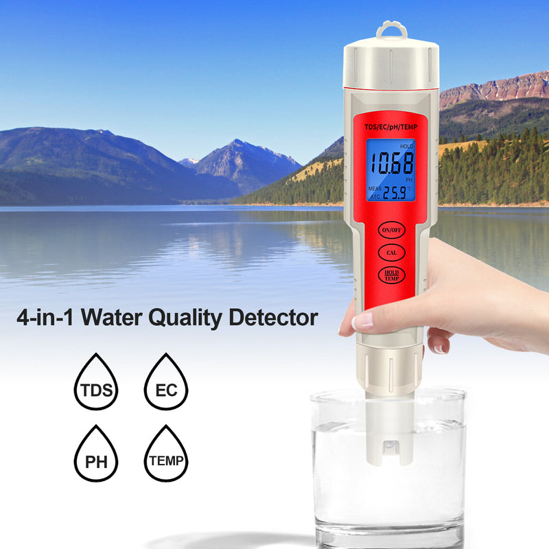 4In1 PH/TDS/EC/Temperature Digital Meter Pen Water Quality Analysis Tester