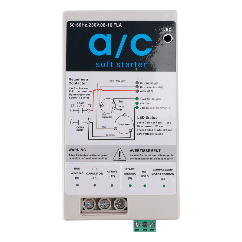 08-16A Soft Start Module For 1.75-3.5 Ton AC Units  Reverse Motor Protection