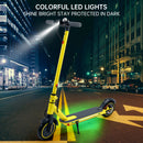 8.5" Electric Scooter for Adult Folding Electric Scooter with 350W Motor 21 MPH Max Speed 25 Miles Long-Range and Deck Lights Yellow