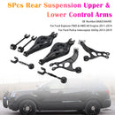 2011-2019 For Ford Explorer FWD & 4WD All Engine 8Pcs Rear Suspension Upper & Lower Control Arms 8A8Z5A649C