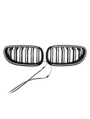 2004-2009 For BMW 5 Series Sedan E60 520i 523i 525i 528i 530i 535i 540i 545i 550i 2PCS Glossy Black Front Sport Kidney Grille