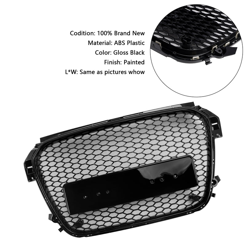 Gloss Black Front Honeycomb Bumper Grill Grille Fit Audi A1 S1 2010-2014