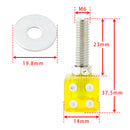 4x Motorcycle Bike Plastic Yellow Dice License Plate Bolt On Screw On Frame Nut