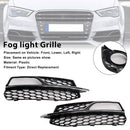 Front Lower Bumper Fog Light Cover Grill Fit AUDI A3 S3 S-Line 2013-2016