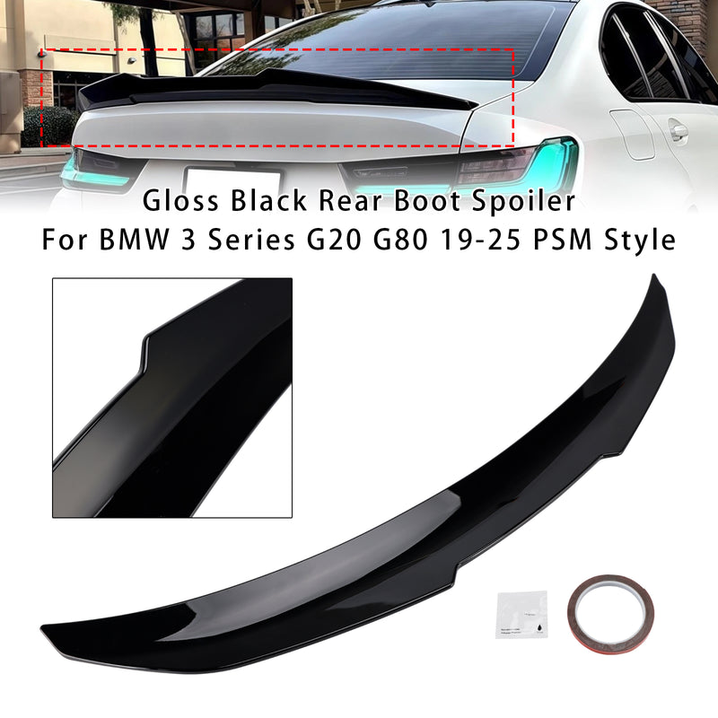 Gloss Black Rear Boot Spoiler For BMW 3 Series G20 G80 19-25 PSM Style