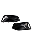 2PCS Front Bumper Fog Light Cover Grill Grille Fit Audi A6 C8 2019-2023