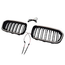 2015-2017  Fit BMW 1 Series F20 F21 Double Line Front Kidney Grill Grille Black