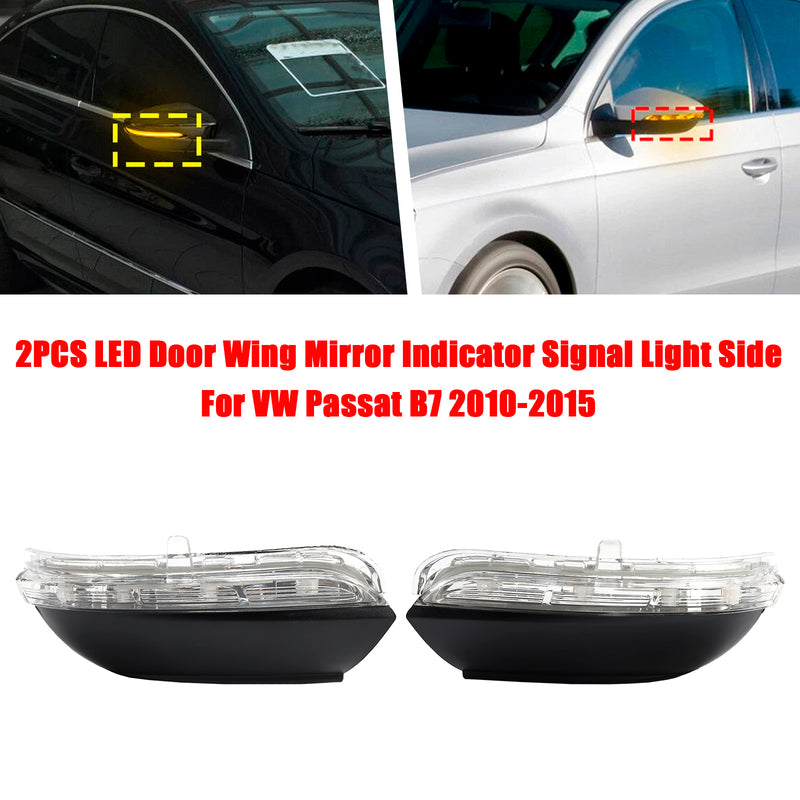 2PCS Door Wing Mirror Indicator Signal Light Side For VW Passat B7 2010-2015