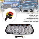 Matt Black Front Bumper Grill Grille Fit Ford Transit MK8 2015-2018 Raptor w/LED