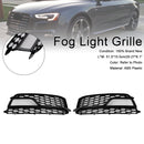 2PCS Front Fog Lamp Black Grille Grill Fit AUDI A5 S-Line S5 2013-2016
