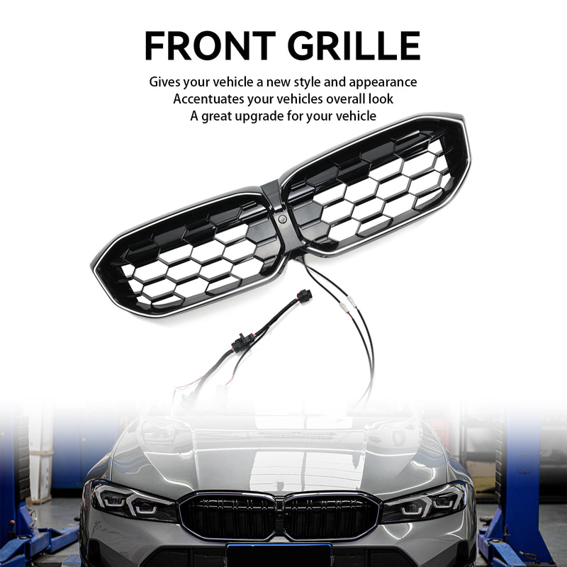 BMW 3 Series G20 G28 2023-2024 Diamond Gloss Black Front Kidney Grille Mesh