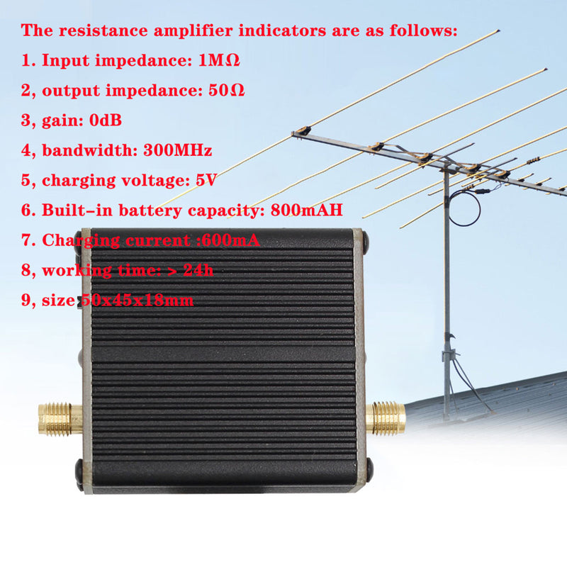 High Impedance Amplifier for SDR Walkie Talkie Donut AM MW/SW Antenna HackRF One