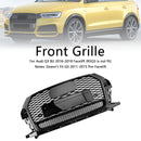 RSQ3 Style Front Honeycomb Grill Grille Fit Audi Q3 2016-2018 Gloss Black