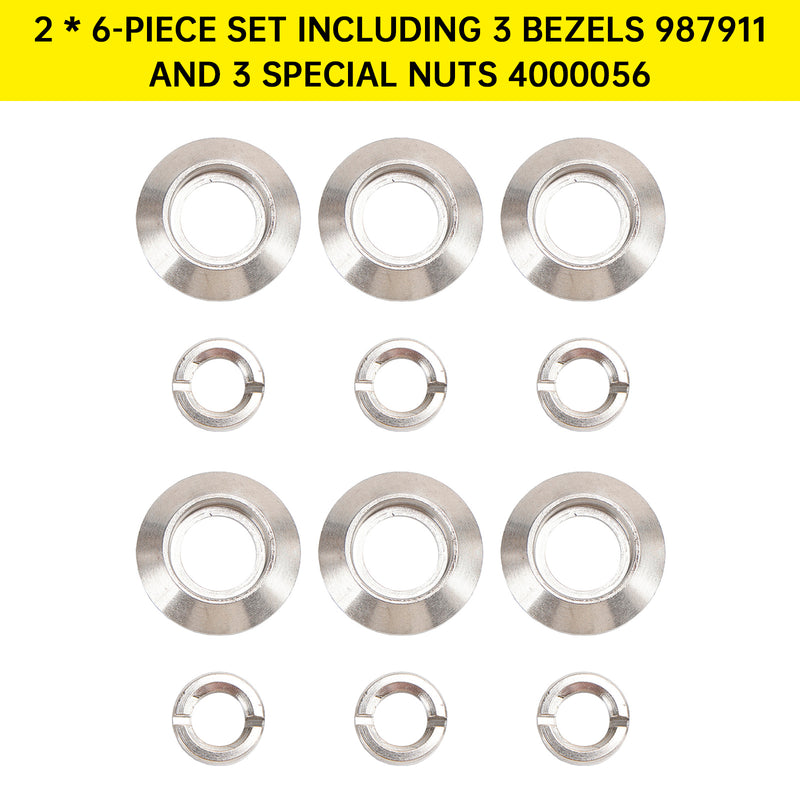 2× Dash Switch Bezel & Nut Set for Jeep CJ5 CJ7 CJ8 1972-1986 Lights Wiper Fan