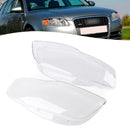 2PCS Front Headlight Glass Clear Cover For Audi A4 B7 8E 2005-2008