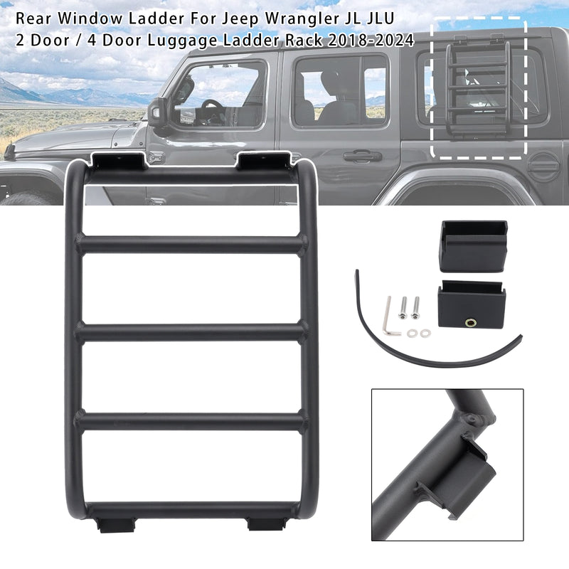 Rear Window Ladder For Jeep Wrangler JL JLU Luggage Ladder Rack 2018-2024