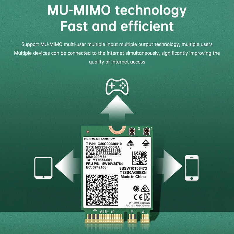 AX210 Module 5374Mbps High-Speed Wireless Gigabit Network Card Supports WIFI6