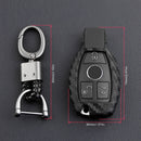 Leather Silicone Car Key Case Cover With Buckle For Mercedes-Benz