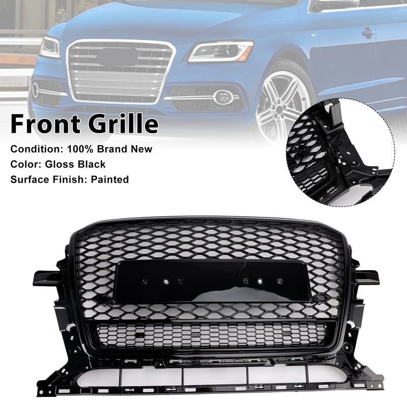 Gloss Black Front Honeycomb Bumper Grille Grill Fit Audi Q5 2013-2017