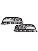 2PCS Front Fog Lamp Black Grill Grille Fit AUDI A5 S-Line S5 2013-2016