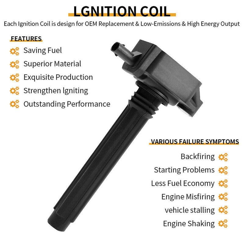 2011-2016 Chrysler Town & Country Jeep Grand Cherokee 3.6L V6 6pcs Ignition Coil +Spark Plug UF648 5149168AH