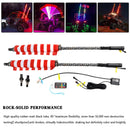 2X 3ft RGB LED Whip Lights Antenna W/ Flag Remote Control For Polaris RZR UTV ATV