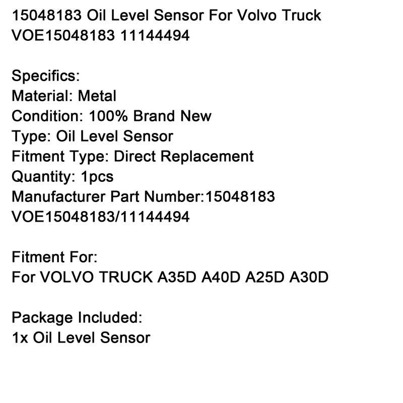 15048183 Oil Level Sensor For Volvo Truck VOE15048183 11144494