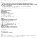 JF018 CVT Transmission Valve Body For Nissan Altima 2.5L 2014-2018