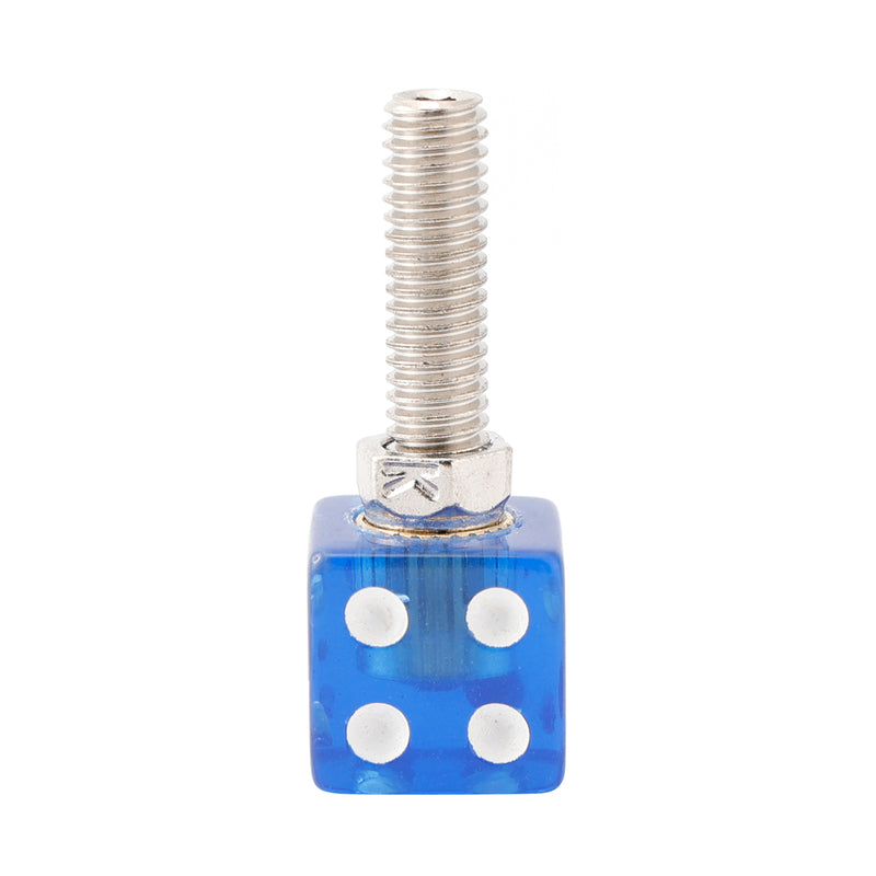 2x Custom DICE License Plate Bolt Screw Blue Plastic Motorcycle Chopper Bobber