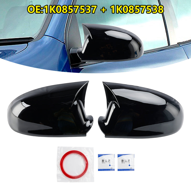 VW Jetta 2005-2011 Gloss Black Wing Door Mirror Cover Caps Left + Right