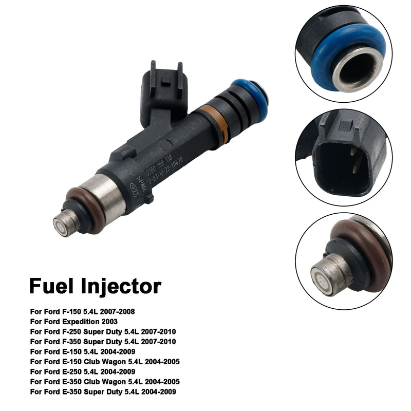 1PCS Fuel Injector 0280158138 Fit Ford F150 F-150 5.4L 2007-2009 E150 E250