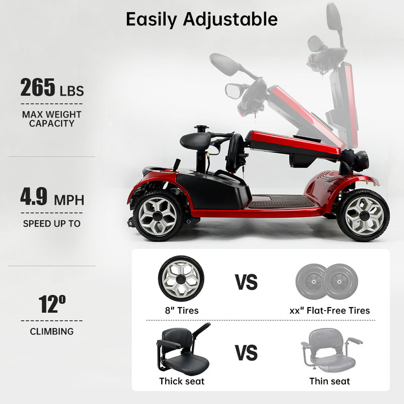 24V 250W Outdoor Mobility Scooters for Senior Elderly 4 Wheel Electric Scooter