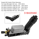 2013-2016 Ram 1500/C/V V6 3.6L 5184294AE Engine Oil Cooler Filter Housing 68105583AD