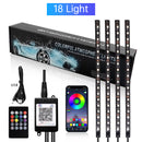 Car Interior Footwell Atmosphere RGB LED Strip Lights With Remote+ APP Control