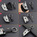 Leather Silicone Car Key Case Cover With Buckle For BMW