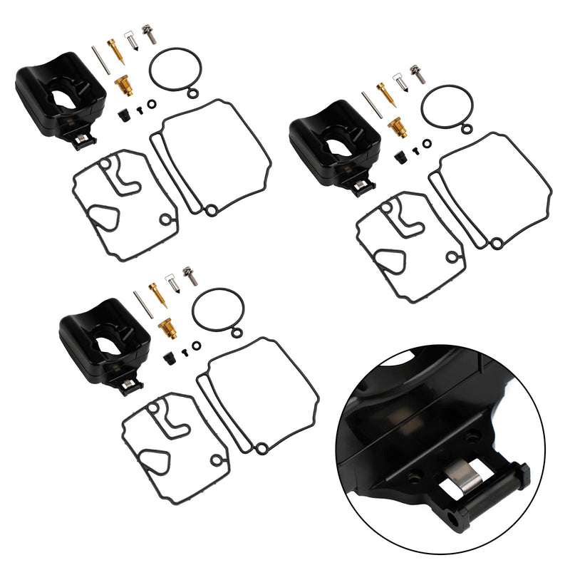 3X Carburetor Carb Rebuild Kit fit for Yamaha 2 Stroke 40HP 50HP Outboard Motor