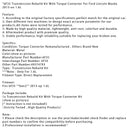 6F35 Transmission Rebuild Kit With Torque Converter For Ford 2013-on 1.6L