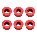 6 Pack Aluminum Rear Sprocket Flange Nuts M10X1.5mm Red For Motorcycle Bike