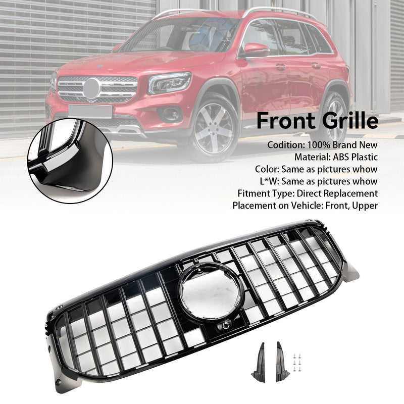 Gloss Black Front Bumper Grille Grill Fit Mercedes Benz GLB X247 2020-2023